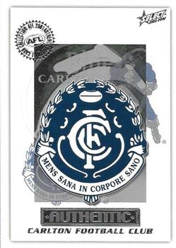 2001 Select AFL Authentic #17 Carlton Blues Front